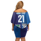 Custom Warriors-Bulldogs Off Shoulder Short Dress Together Sporty Style
