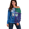 Custom Warriors-Bulldogs Off Shoulder Sweater Together Sporty Style