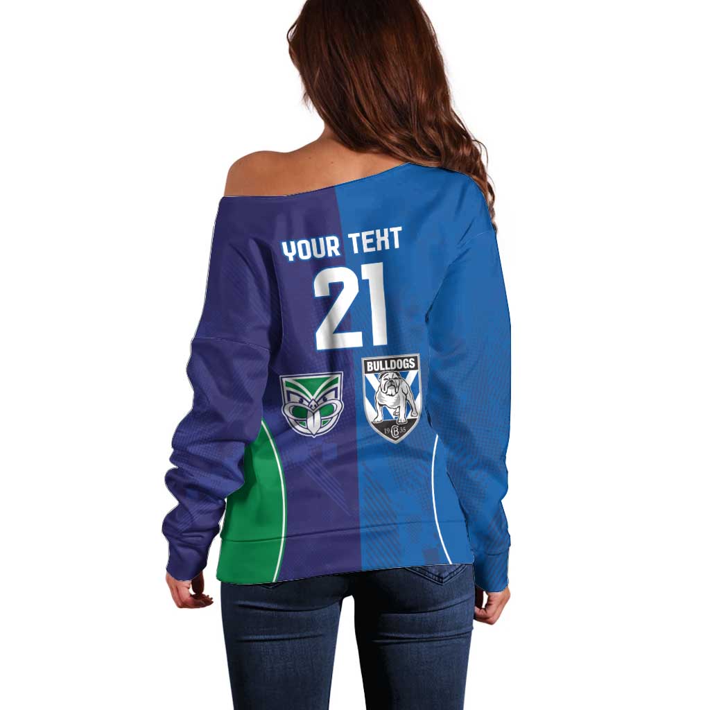 Custom Warriors-Bulldogs Off Shoulder Sweater Together Sporty Style