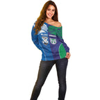 Custom Warriors-Bulldogs Off Shoulder Sweater Together Sporty Style
