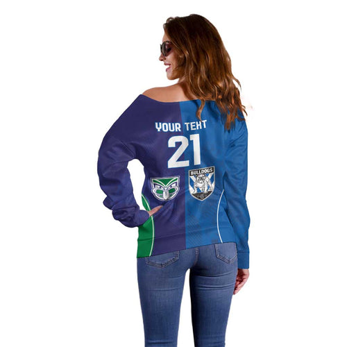 Custom Warriors-Bulldogs Off Shoulder Sweater Together Sporty Style