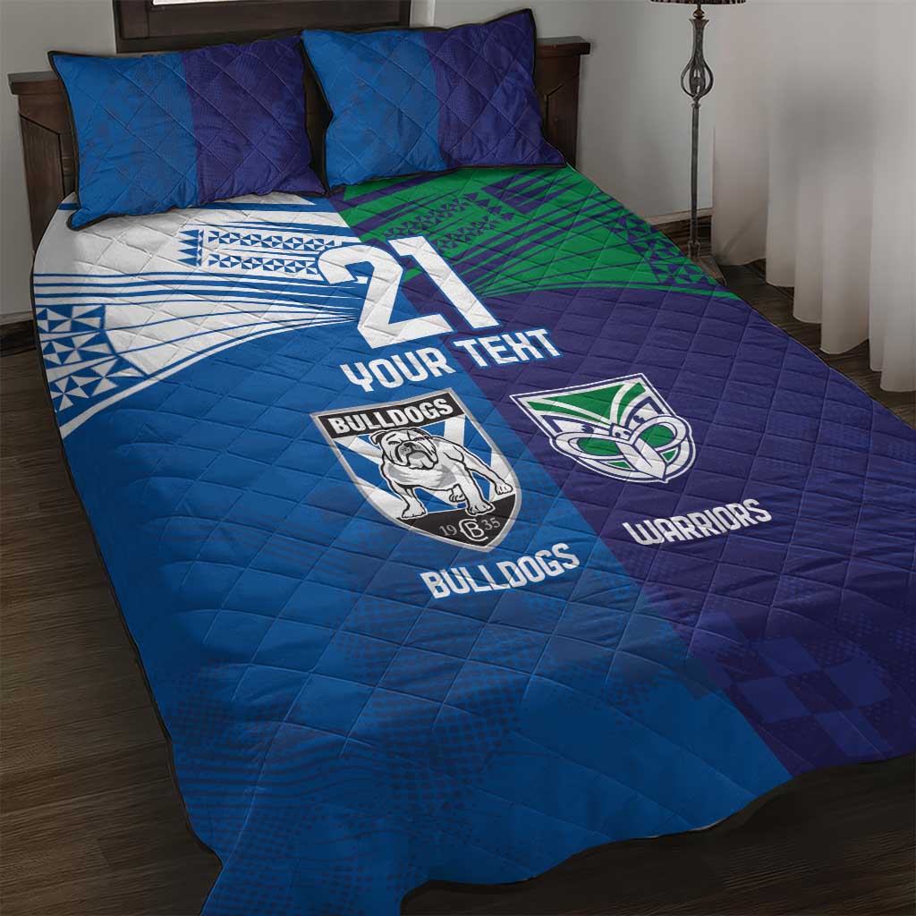 Custom Warriors-Bulldogs Quilt Bed Set Together Sporty Style