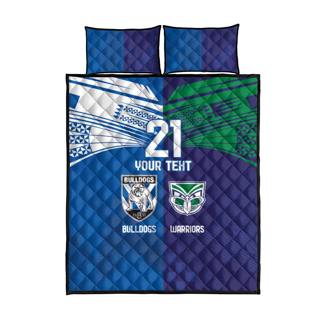 Custom Warriors-Bulldogs Quilt Bed Set Together Sporty Style