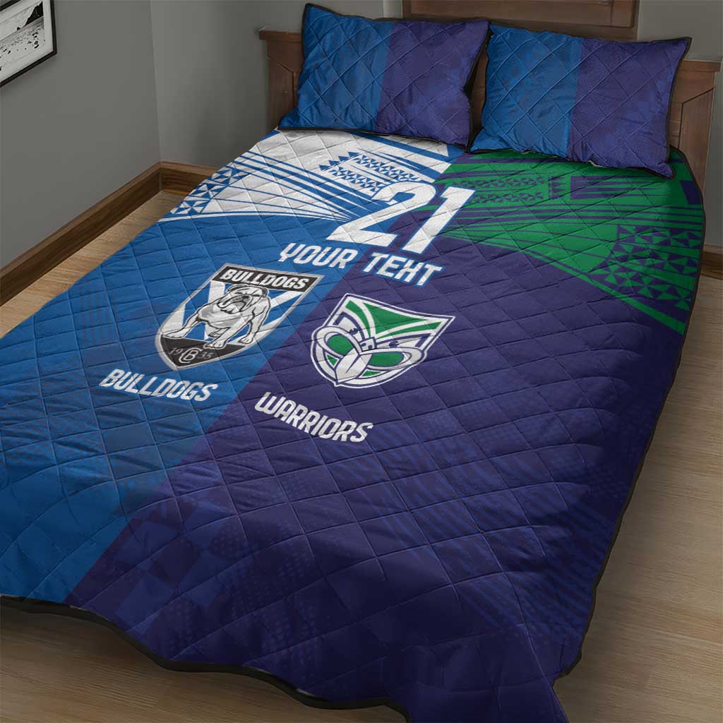 Custom Warriors-Bulldogs Quilt Bed Set Together Sporty Style