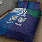 Custom Warriors-Bulldogs Quilt Bed Set Together Sporty Style