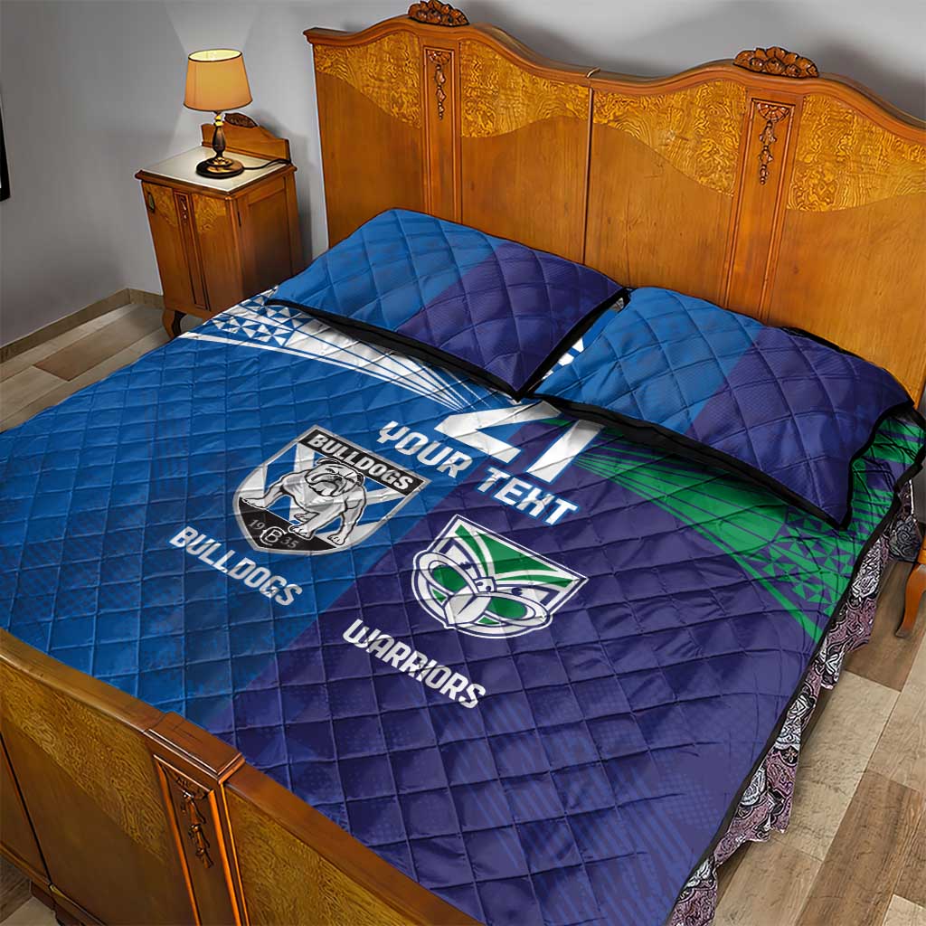 Custom Warriors-Bulldogs Quilt Bed Set Together Sporty Style