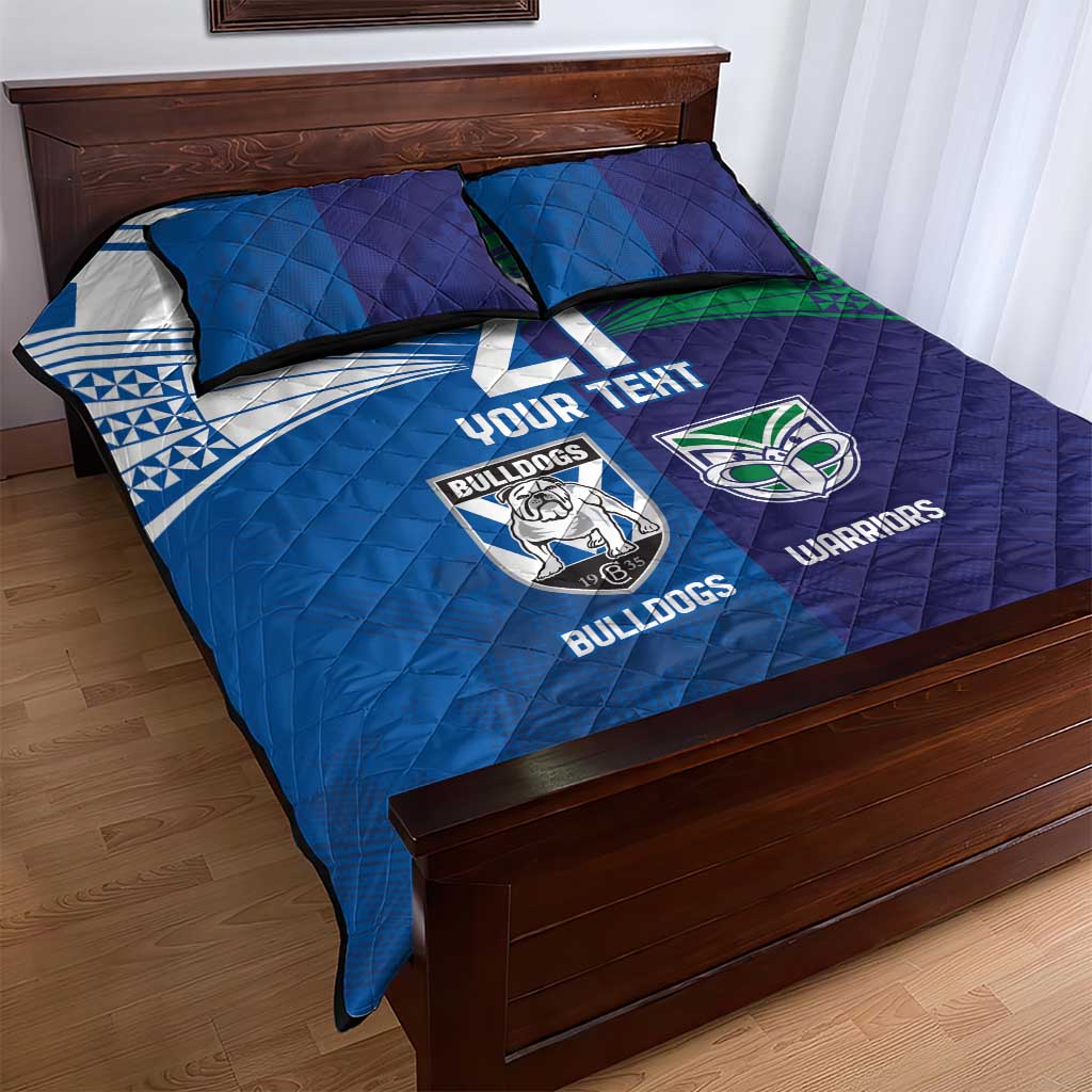 Custom Warriors-Bulldogs Quilt Bed Set Together Sporty Style