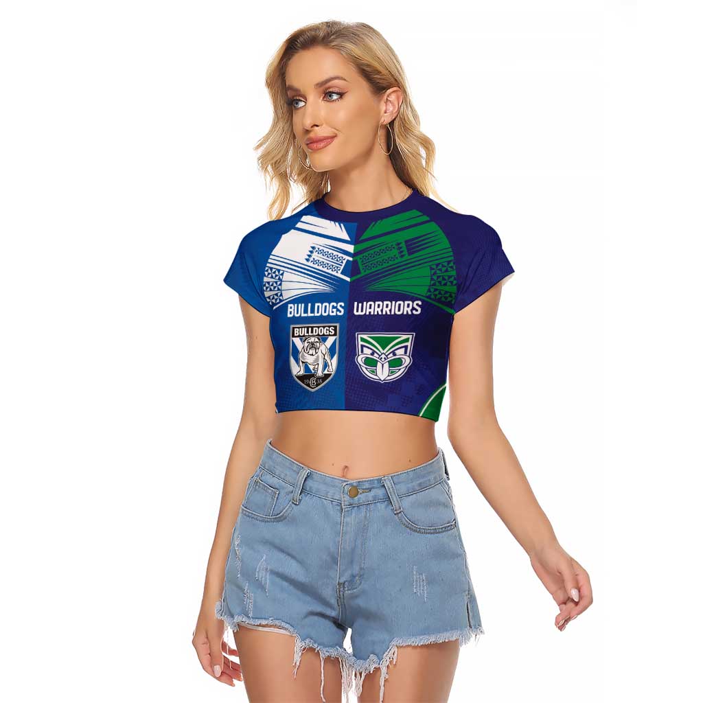 Custom Warriors-Bulldogs Raglan Cropped T Shirt Together Sporty Style