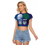 Custom Warriors-Bulldogs Raglan Cropped T Shirt Together Sporty Style