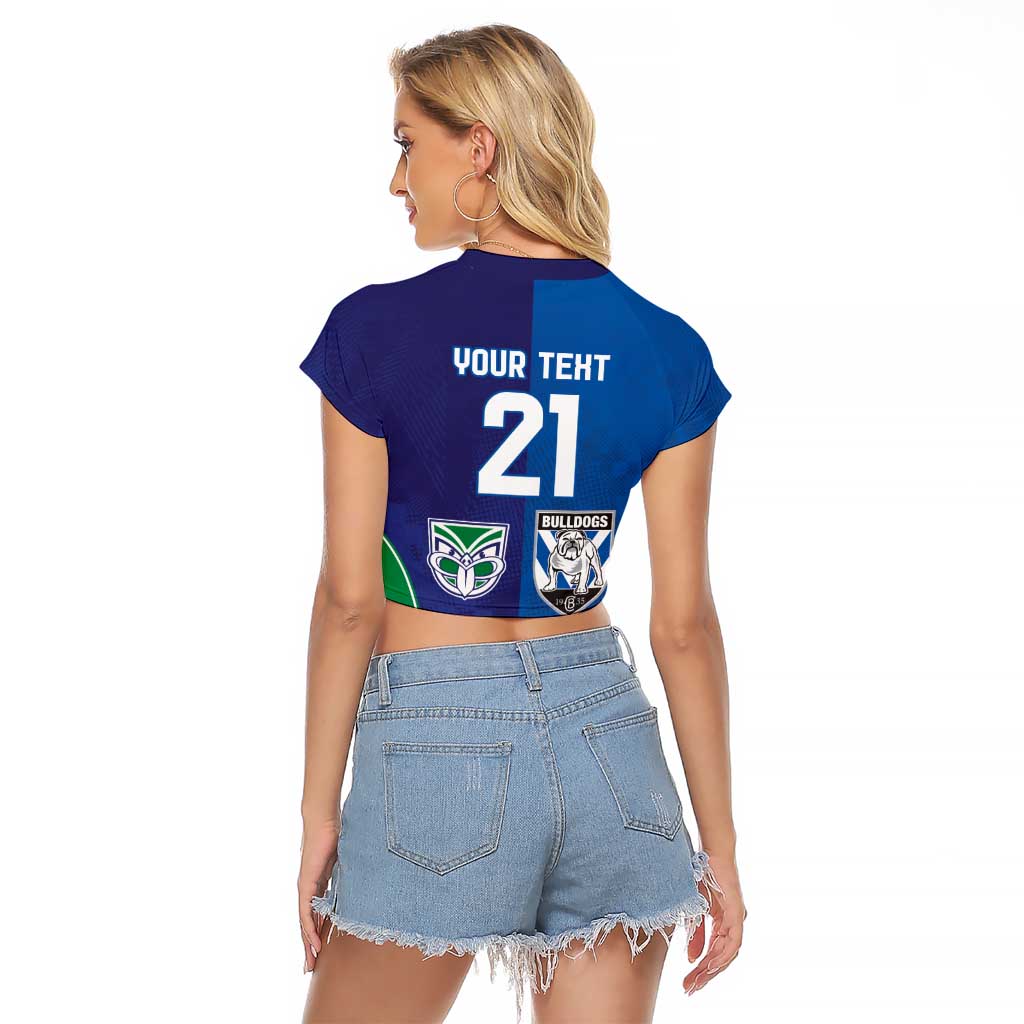 Custom Warriors-Bulldogs Raglan Cropped T Shirt Together Sporty Style