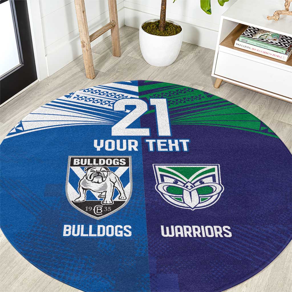 Custom Warriors-Bulldogs Round Carpet Together Sporty Style
