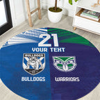 Custom Warriors-Bulldogs Round Carpet Together Sporty Style