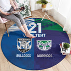 Custom Warriors-Bulldogs Round Carpet Together Sporty Style