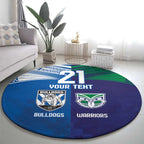 Custom Warriors-Bulldogs Round Carpet Together Sporty Style