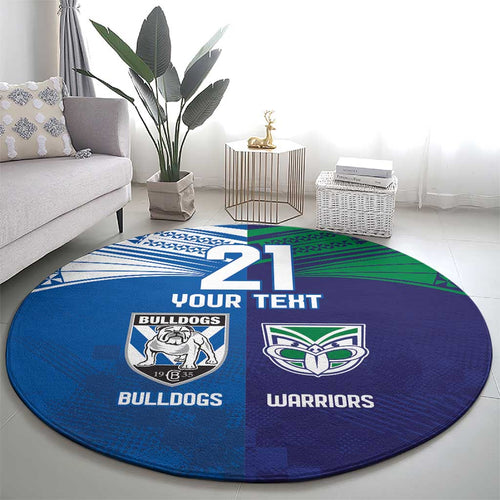 Custom Warriors-Bulldogs Round Carpet Together Sporty Style