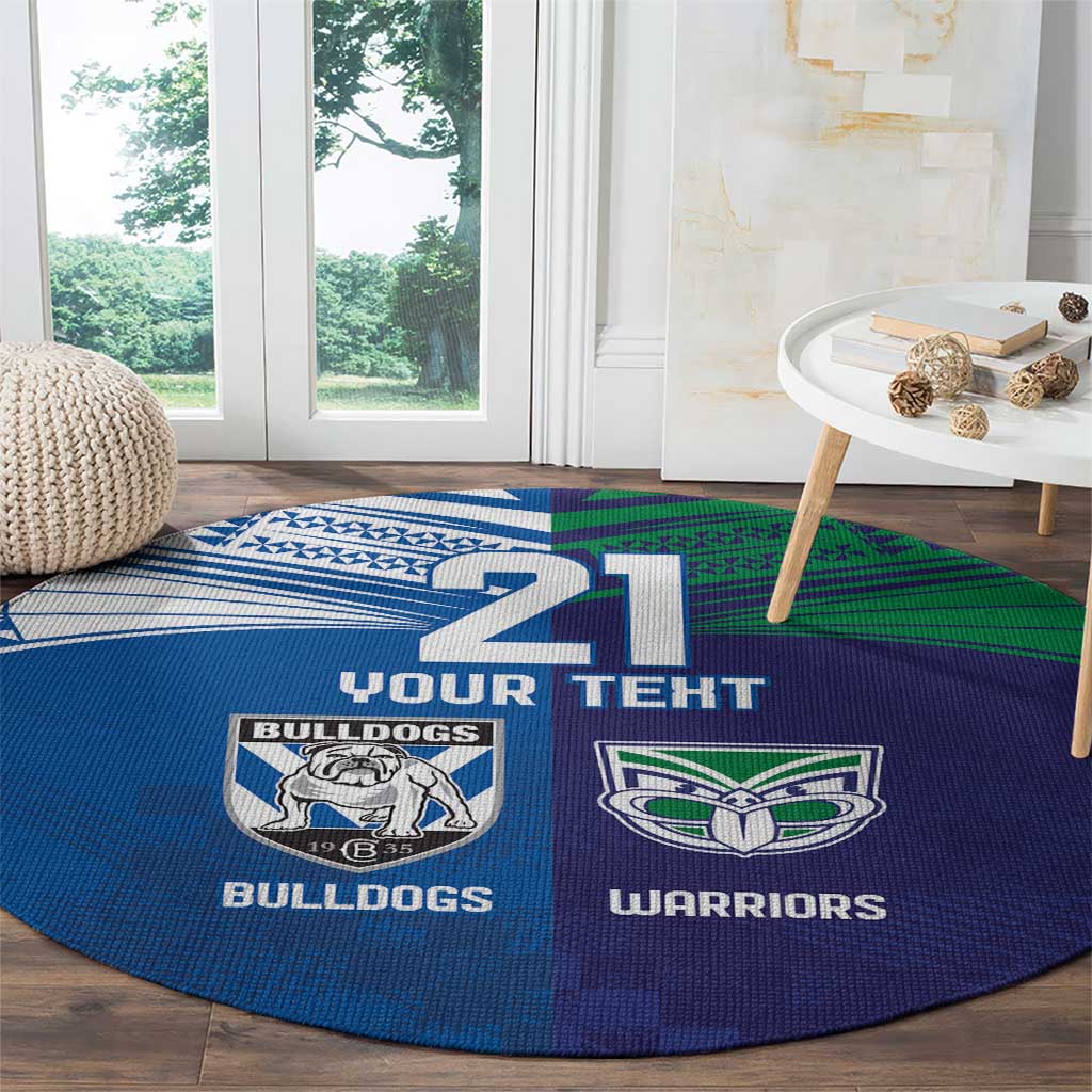 Custom Warriors-Bulldogs Round Carpet Together Sporty Style