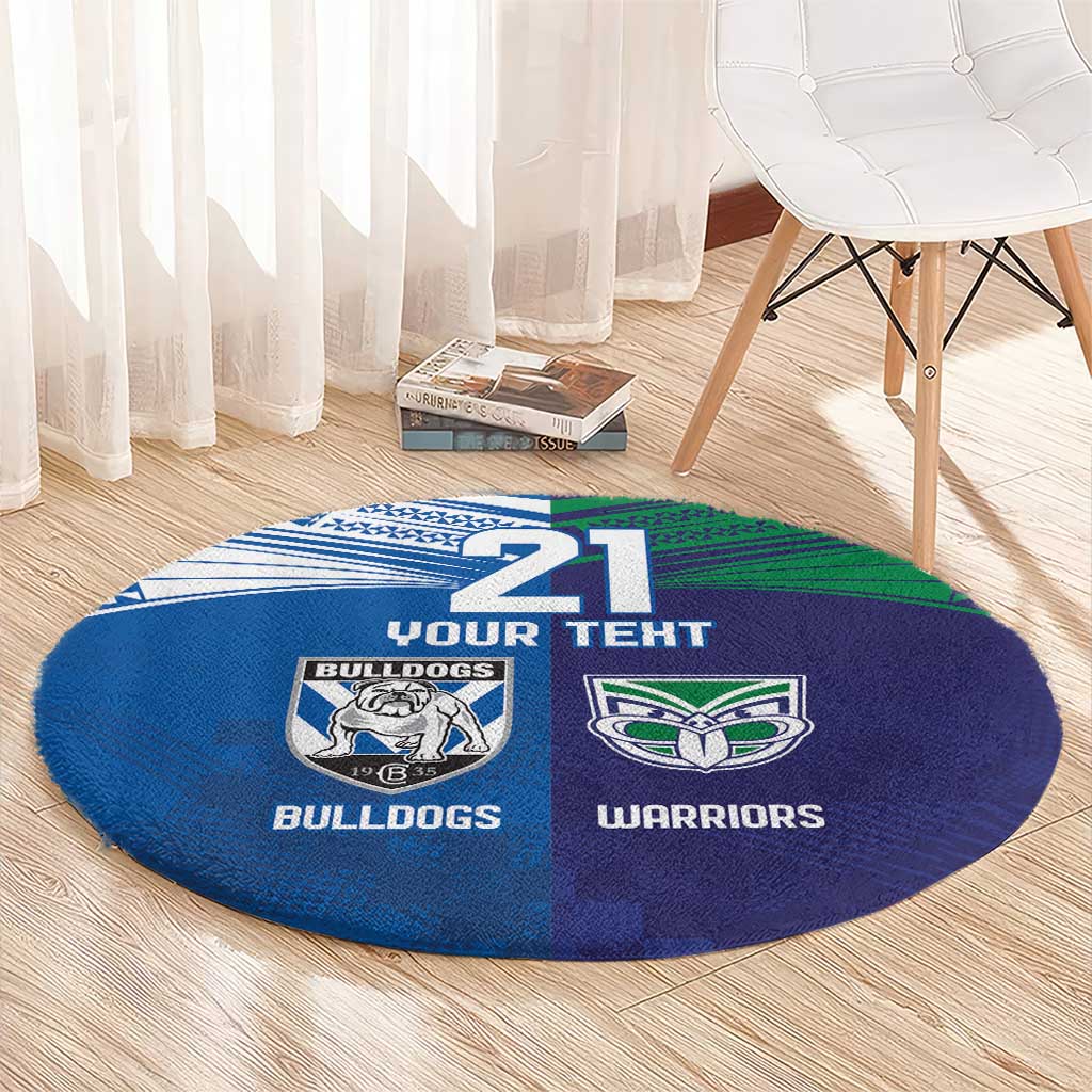 Custom Warriors-Bulldogs Round Carpet Together Sporty Style