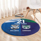 Custom Warriors-Bulldogs Round Carpet Together Sporty Style