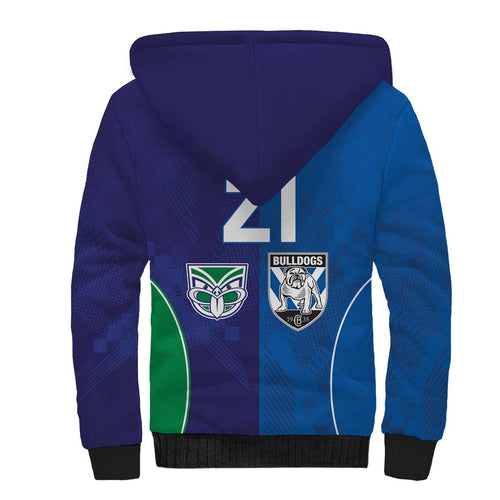 Custom Warriors-Bulldogs Sherpa Hoodie Together Sporty Style