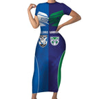 Custom Warriors-Bulldogs Short Sleeve Bodycon Dress Together Sporty Style