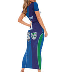 Custom Warriors-Bulldogs Short Sleeve Bodycon Dress Together Sporty Style