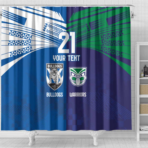 Custom Warriors-Bulldogs Shower Curtain Together Sporty Style