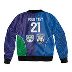 Custom Warriors-Bulldogs Sleeve Zip Bomber Jacket Together Sporty Style