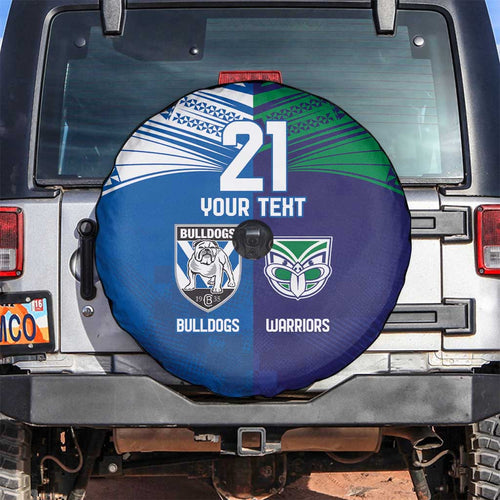 Custom Warriors-Bulldogs Spare Tire Cover Together Sporty Style