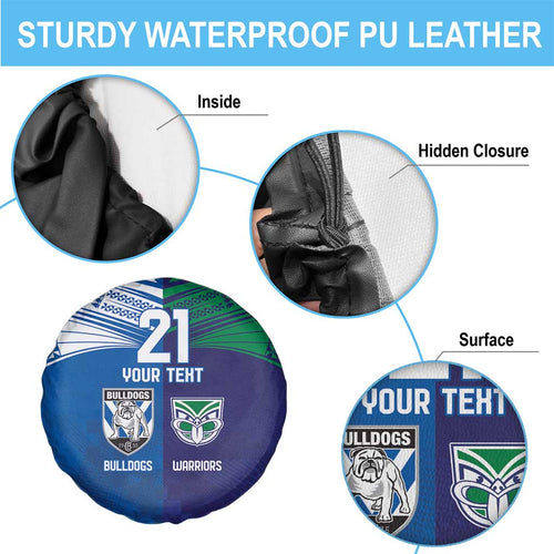 Custom Warriors-Bulldogs Spare Tire Cover Together Sporty Style