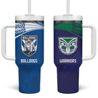Custom Warriors-Bulldogs Tumbler With Handle Together Sporty Style