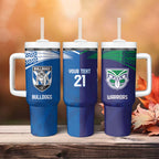 Custom Warriors-Bulldogs Tumbler With Handle Together Sporty Style