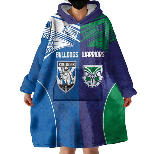 Custom Warriors-Bulldogs Wearable Blanket Hoodie Together Sporty Style
