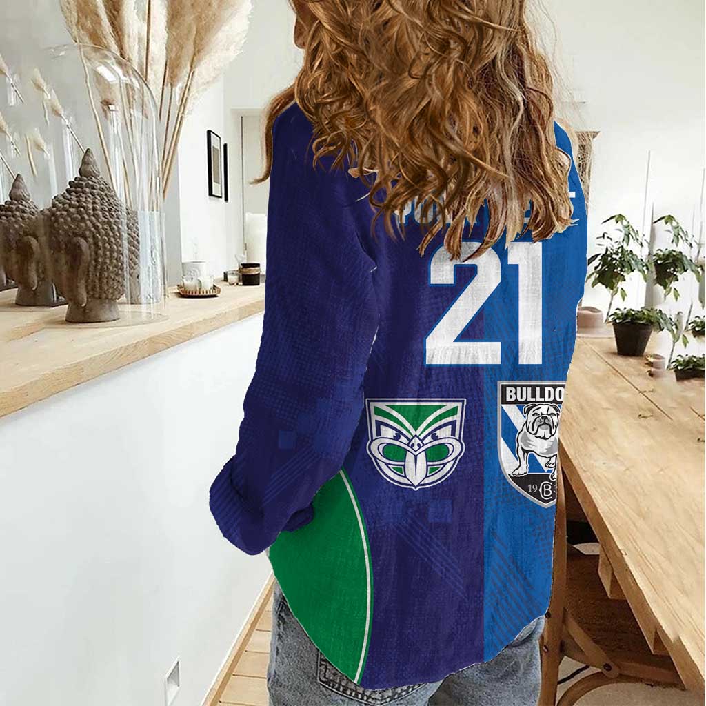 Custom Warriors-Bulldogs Women Casual Shirt Together Sporty Style
