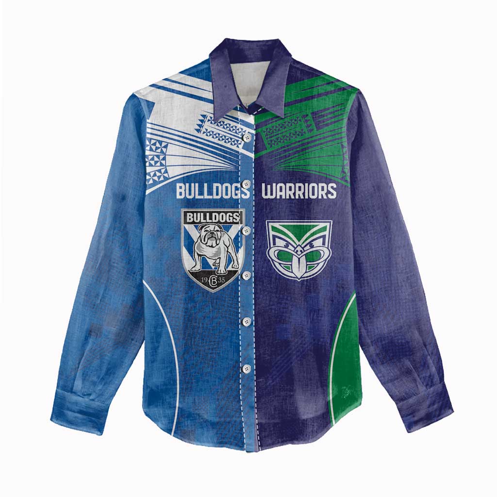 Custom Warriors-Bulldogs Women Casual Shirt Together Sporty Style