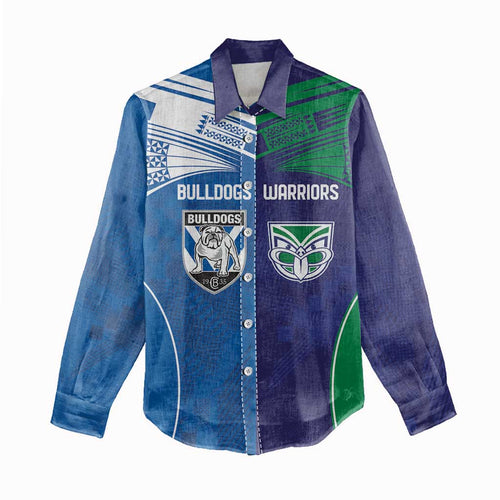 Custom Warriors-Bulldogs Women Casual Shirt Together Sporty Style