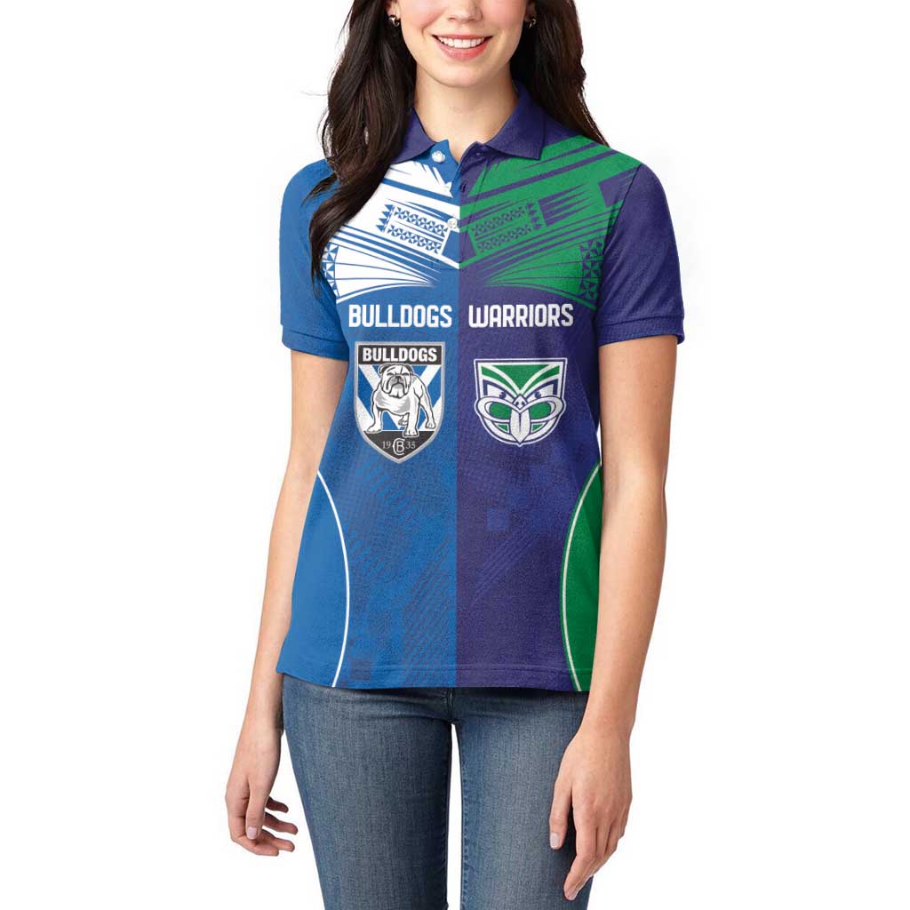 Custom Warriors-Bulldogs Women Polo Shirt Together Sporty Style