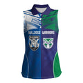 Custom Warriors-Bulldogs Women Sleeveless Polo Shirt Together Sporty Style