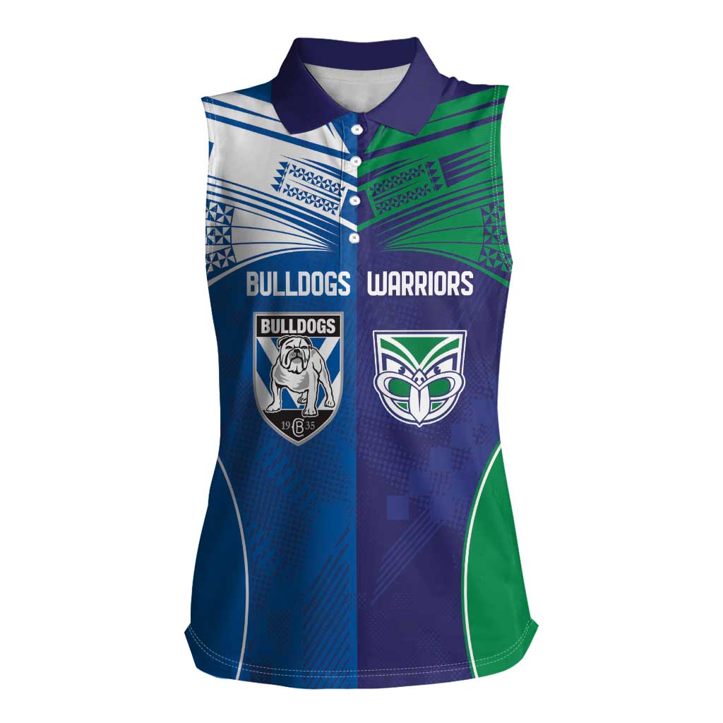 Custom Warriors-Bulldogs Women Sleeveless Polo Shirt Together Sporty Style