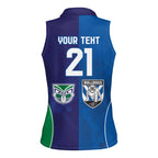 Custom Warriors-Bulldogs Women Sleeveless Polo Shirt Together Sporty Style
