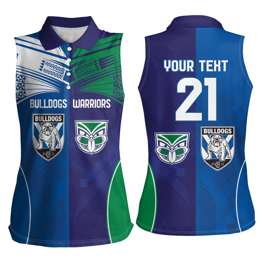 Custom Warriors-Bulldogs Women Sleeveless Polo Shirt Together Sporty Style