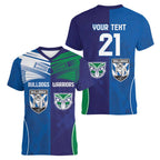 Custom Warriors-Bulldogs Women V-Neck T-Shirt Together Sporty Style