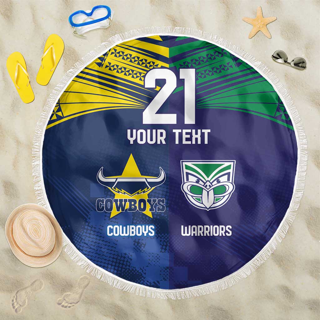 Custom Warriors-Cowboys Beach Blanket Together Sporty Style