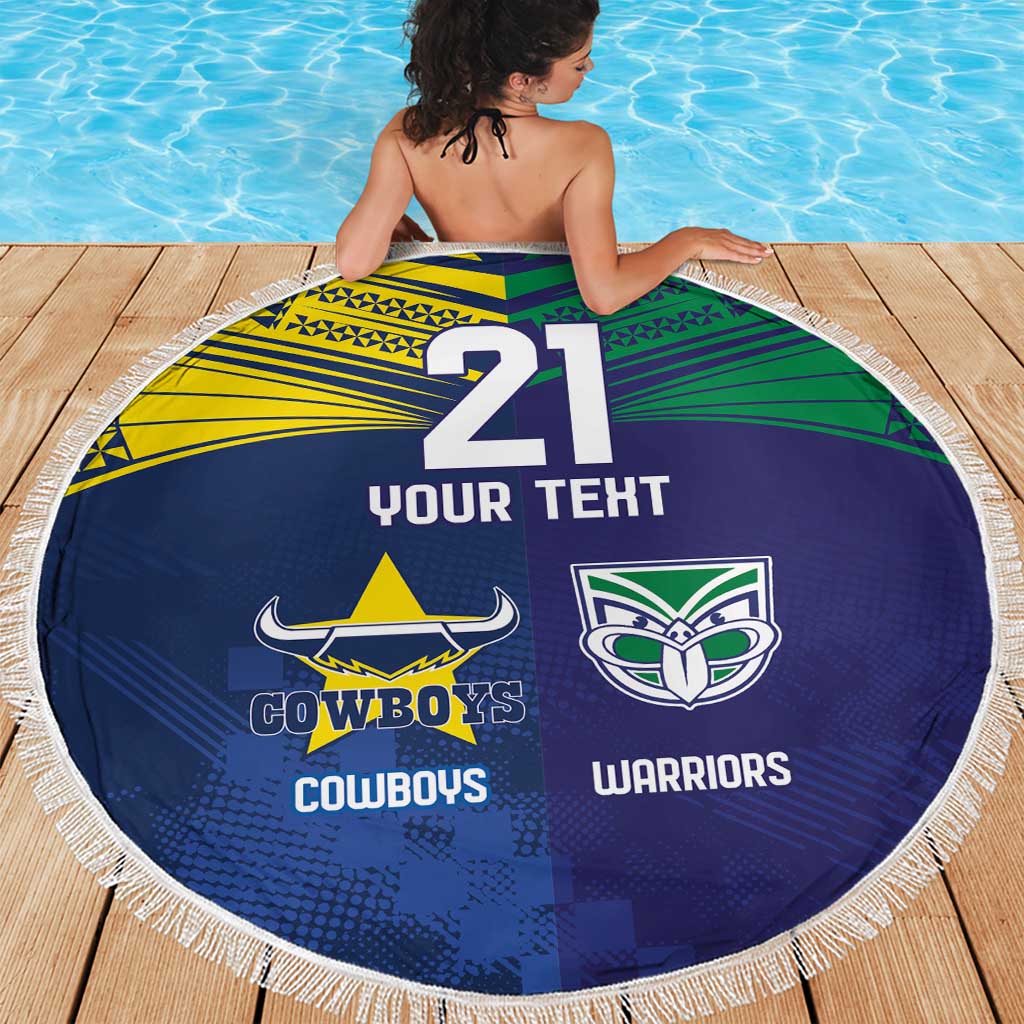 Custom Warriors-Cowboys Beach Blanket Together Sporty Style
