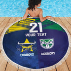 Custom Warriors-Cowboys Beach Blanket Together Sporty Style