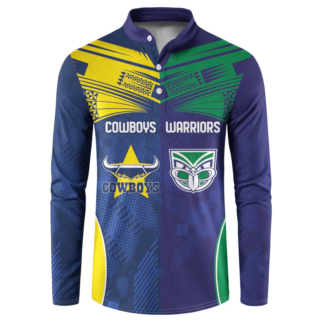 Custom Warriors-Cowboys Button Sweatshirt Together Sporty Style