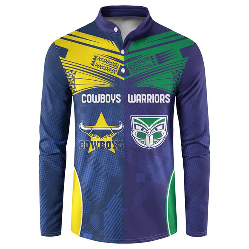 Custom Warriors-Cowboys Button Sweatshirt Together Sporty Style