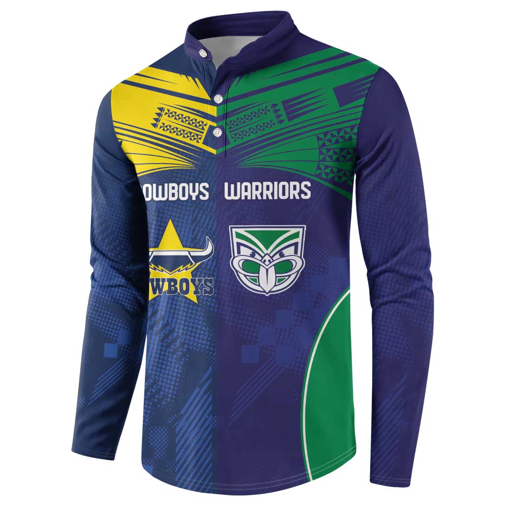 Custom Warriors-Cowboys Button Sweatshirt Together Sporty Style