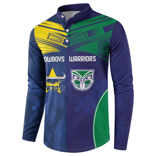 Custom Warriors-Cowboys Button Sweatshirt Together Sporty Style