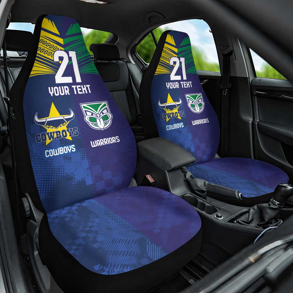 Custom Warriors-Cowboys Car Seat Cover Together Sporty Style