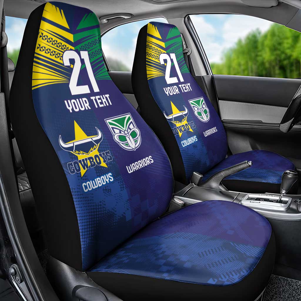 Custom Warriors-Cowboys Car Seat Cover Together Sporty Style